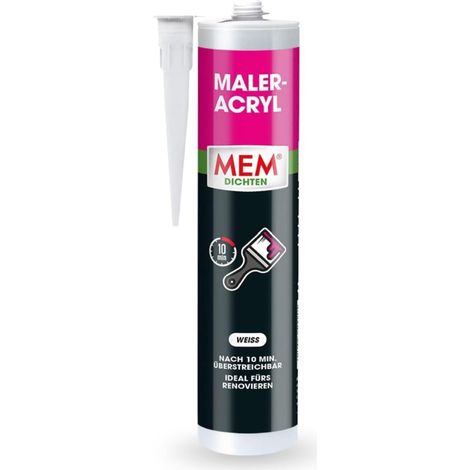 MEM Maler-Acryl weiß 300 ml Acryl Dichtmasse Abdichten Maleracryl Fugen Dicht