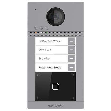 HIKVISION Posto Esterno Videocitofono 4 Pulsanti PoE con Lettore Tessere Wi-fi - DS-KV8413-WME1