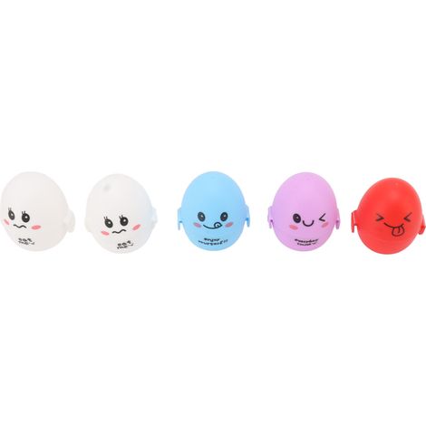 Boîte à œufs portable 5 pièces, organisateur en plastique mignon avec motif cartoon, rangement extérieur pour œufs, conteneur pratique (1/5)