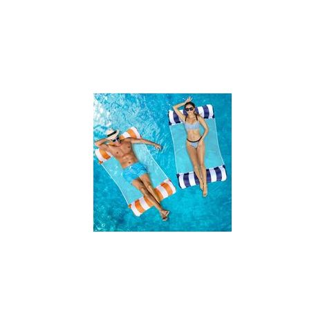 Bouee Piscine Adulte 2 Pièces, 4 in 1 XL Matelas Piscine Gonflable, Hamac Gonflable Piscine, Matelas Filet Piscine, Hamac de Piscine, Bouées et Matelas Gonflables 2 Personnes Piscine