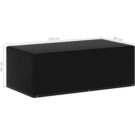 Housse De Jardin - 170x90x60 cm - Imperméable Résistant Aux UV - Pour Meubles En Rotin Tables Bancs Barbecue - 6 Œillets Aluminium (1/5)