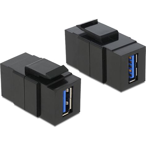 Delock keystone module usb 3.0 a female  usb 3.0 a female black