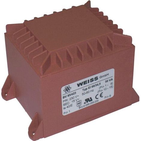 Weiss Elektrotechnik 85/425 Transformateur pour circuits imprimés 1 x 230 V 1 x 24 V/AC 50 VA 2.08 A (1/3)
