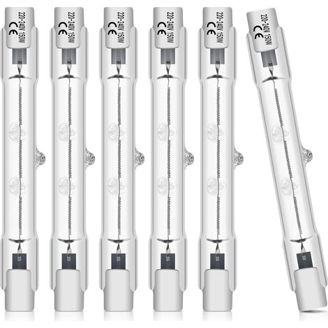 Ampoule Halogène R7s - Lot de 6 - 78mm - 150w - Dimmable - 3000k Blanc Chaud (1/5)