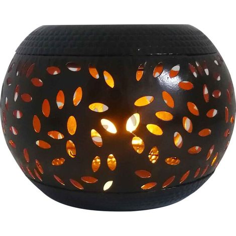 Lampe solaire d'extérieur en fer creux, lampe décorative de jardin pour l'aménagement paysager-AquaForge (1/4)