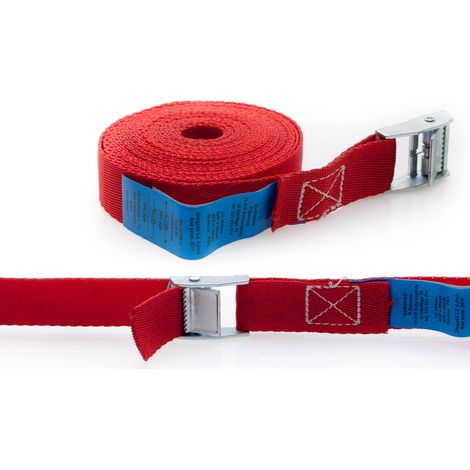 Sangle de transport Biketec 25 mm/4MB avec boucle autobloquante, rouge (homologation)