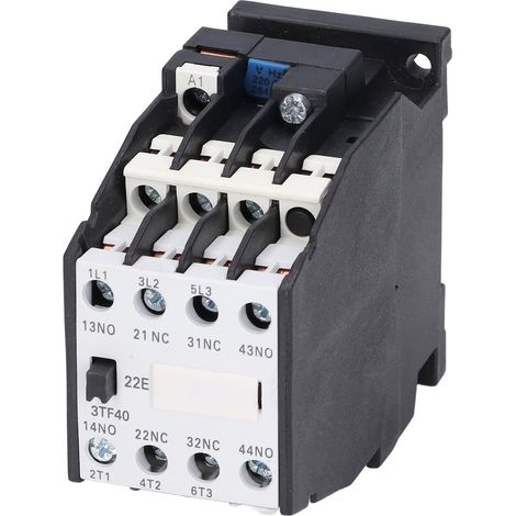Contacteur 2NO+2NC 9A 220V AC pour Automatisme Industriel, Montage sur Rail DIN
