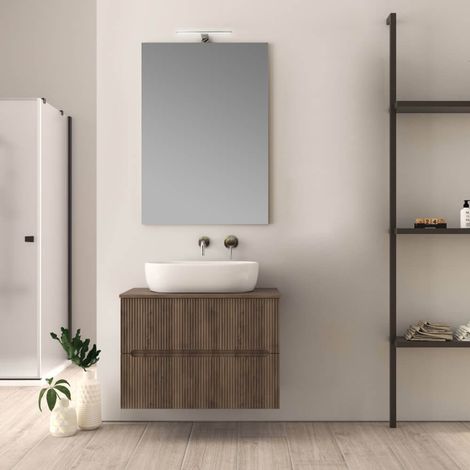 Mobile bagno cannettato 80 cm finitura noce Palermo (1/5)