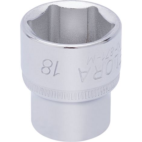 Draper 18mm Hexagon Socket for 3/8" Drive – Metric Square Drive Hexagon Sockets, Model 15235 (1/5)