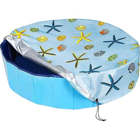 Couverture de piscine pliable et imperméable pour chien avec cordon de serrage, idéale pour les animaux de compagnie, les spas, les jardins, les terrasses et les plages, 122 x 30 cm (1/5)