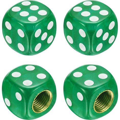 4PCS Dice Tire Valve Stem Caps pour Cars SUV Trucks Green (1/5)