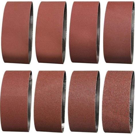 Bande Abrasive 75X533 mm- Grains 1 X 40/60 & 2 X 80/120/180/240/320/400 Bande de Ponceuse pour le Ponçage, le Polissage et le Dépoussiérage, Idéale pour le Bois (14 Pièces) (1/4)