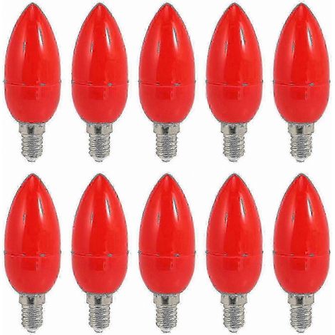 Lot de 10 ampoules LED E14 à bougie, solution d'éclairage rouge à économie d'énergie (1/5)