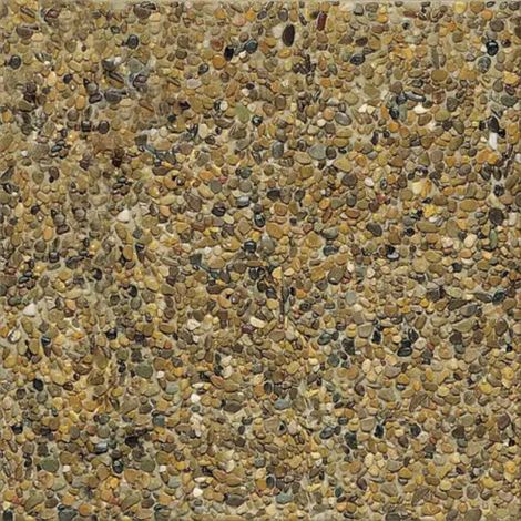 Terrazo de Canto rodado PiedraViva / Ocre / Pack 15 un (2.40 m2) / 40x40x4 cm - Piedra fina - Fondo gris