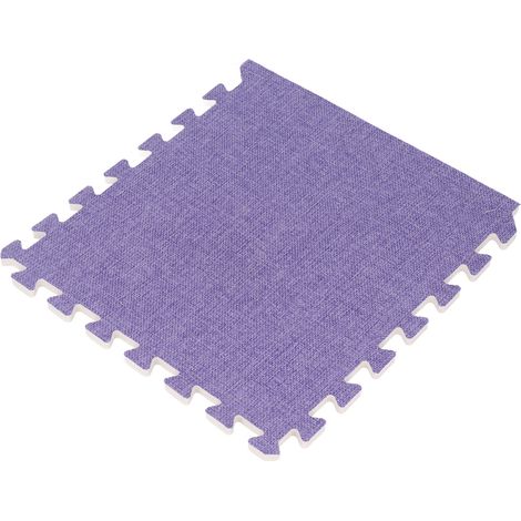 Tapis de sol en coton et lin emboîtable, épais, insonorisant, patchwork, en mousse, pour la maison et la chambre, violet (1/5)