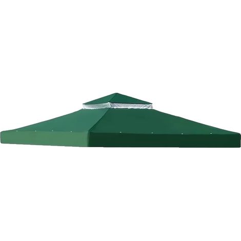 Auvent de Gazebo, Design Imperméable, Flux d'Air Amélioré, Vert Amélioré, 3m  3m-b (1/2)