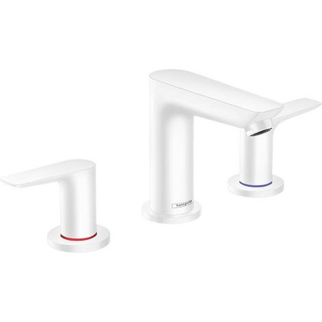 Mélongeur de lavabo 150, 3 trou s,avec tirette et vidage blanc mat
