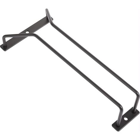 24.5cm black wine glass rack under cabinet storage rack stemware holder under shelf stemware rack wine glass storage hanger for bar home (1/5)