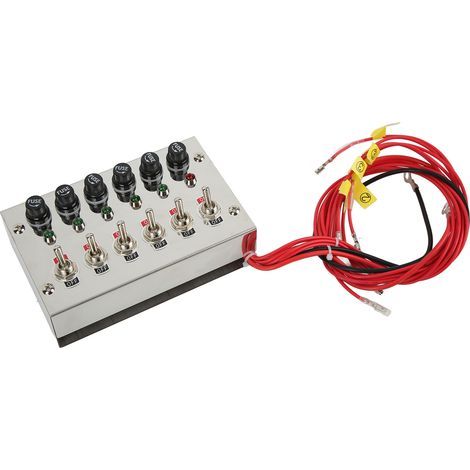 EJ.life Panneau d'interrupteur à bascule DC12V 24V 15A 6 gangs avec fusibles indicateurs LED en acier inoxydable poli pour voitures de course RVs camions A (1/5)