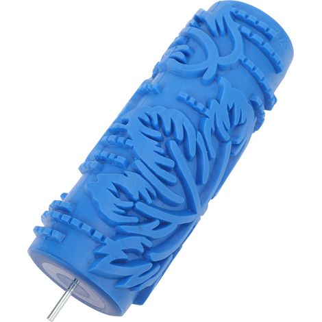 Rouleau à peinture à motifs de 12,7 cm (5 po), rouleau décoratif texturé pour arts plastiques, outils muraux, rouleau en caoutchouc texturé souple pour gaufrage, vêtements, couvertures et rideaux (1/5)