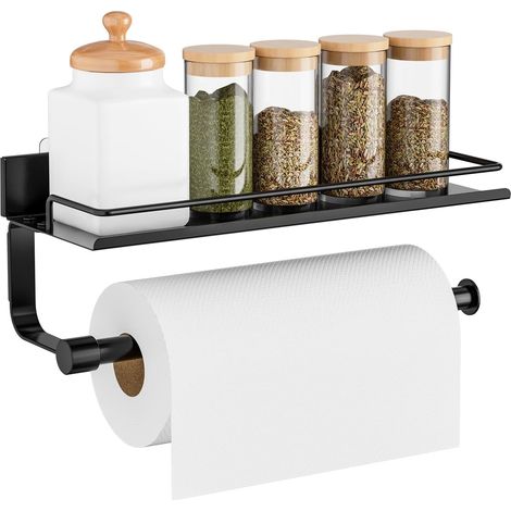 Porte Sopalin Mural, Support Sopalin sans Perçage, Autocollant Et à Percer, Support Essuie Tout avec étagère De Rangement pour Cuisine, Salle De Bain (1/5)