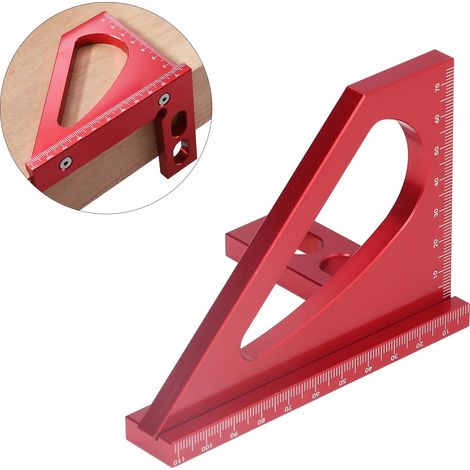 Outil de traçage multifonctionnel, équerre, outil de mesure d'angle droit à 45 degrés en alliage d'aluminium, outil auxiliaire de traçage pour le travail du bois (1/5)