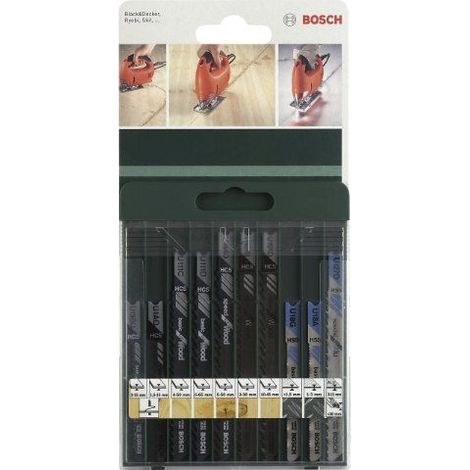 Bosch 2609256775 Set 10 hojas de sierra de calar vástago en U (1/4)