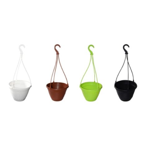 Artema Plastic Pendant Pot Read Rattan, 24 x 17 cm, nero