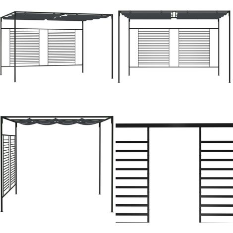 Pavillon mit Ausziehbarem Dach 4x3x2,3 m Anthrazit 180 g/m² - Pavillon - Gartenzelt - Outdoorzelt - Sonnenschutz - Grillparty - Home & Living (1/5)