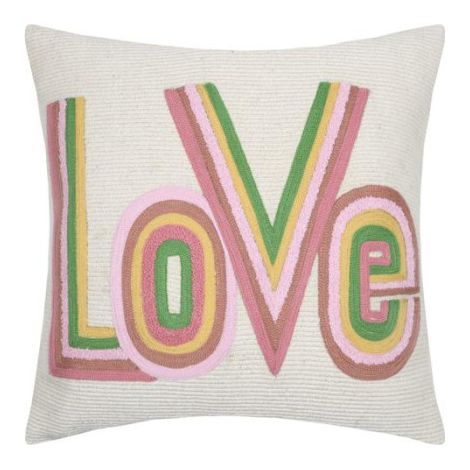 Coussin décoratif "LOVE" multicolore - 45x45 cm - 40x40cm - Naturel (1/2)