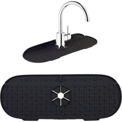 Silikon-Wasserhahnmatte, Spritzschutz für Küchenspülen, Wasserhahnmatte für Badezimmer, Arbeitsplattenschutz – Schwarz