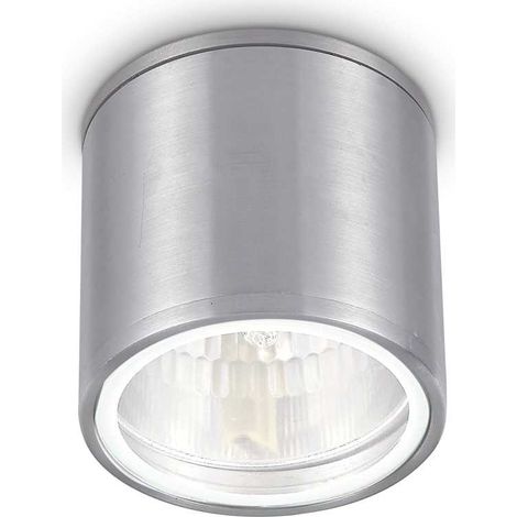 Ideal Lux Gun - Plafonniers montés en surface à 1 lumière en aluminium, chrome poli IP44, GU10 (1/2)