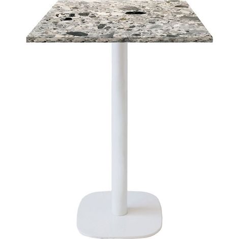 Mange-debout 60 x 60 cm - modèle Round pied blanc terrazzo cepp