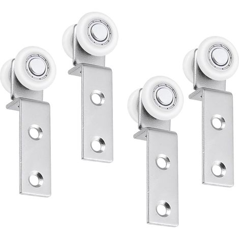 rodillos para puertas corredizas de 20 mm, bloque de polea con rodamiento de metal para tubo flexible, rodillo para armario con dos ruedas de plástico para armario.