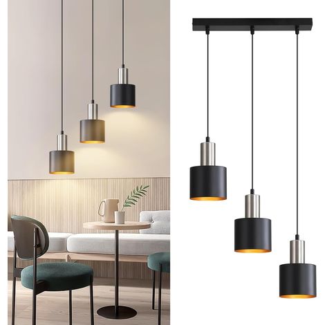 Suspension Luminaire 3 Prises Salle Manger Base Droit Lustre (1/5)