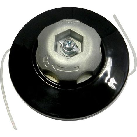 Tête de débroussailleuse manuelle 10X125 femelle gauche – 2 fils de 2.4mm – Adaptateur inclus – Pour débroussailleuses ECHO (1/3)