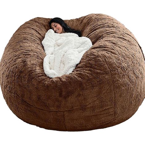 Housse de chaise en forme de sac de haricots, en éponge, pour la maison, Double chambre à coucher, balcon, grand canapé rond, doux et moelleux, sans remplissage uniquement (1/5)