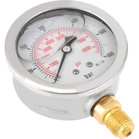 Manomètre hydraulique à cadran G 1/4" 63 mm, 0–600 bar (1/5)