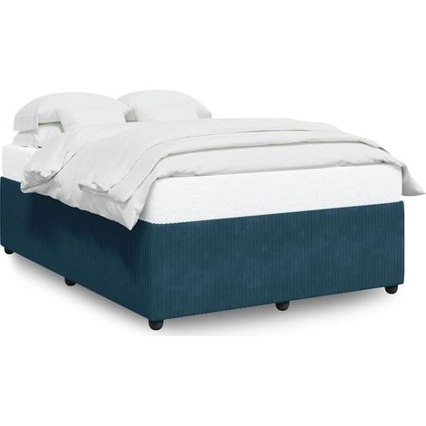 Maison Exclusive - Cadre de lit sans matelas bleu 140x190 cm velours