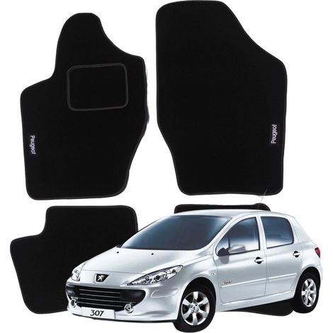 Peugeot 307/307sw 2001-2007. Alfombrillas de terciopelo con limpiaparabrisas y bordado B (1/5)