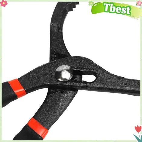 Tbest Clé pour filtre à Clé de filtre à 2.8-5,9 pouces, mâchoires en Zigzag, pince de retrait avec poignée TPR, moto outillage (1/5)