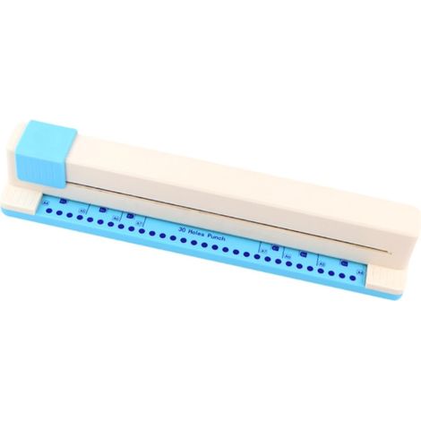 Perforadora de papel de 30 agujeros, perforadora manual ajustable, perforadora de escritorio, base antideslizante, material de oficina, para papel suelto A4, B5 y A5, papel para manualidades. (1/5)