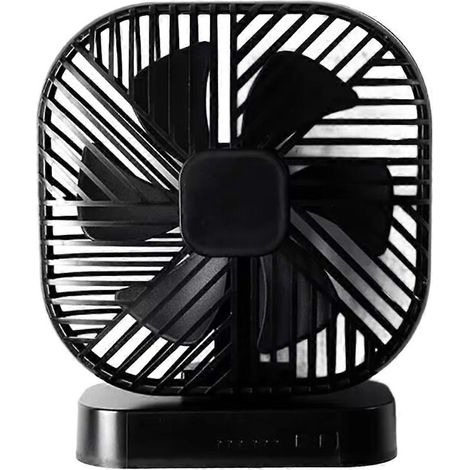Magnetischer USB-Ventilator, Betrieb über USB oder 4 AA-Batterien möglich, mit dreistufigem Timer, leise und ideal für Camping und Outdoor-Aktivitäten (schwarz).