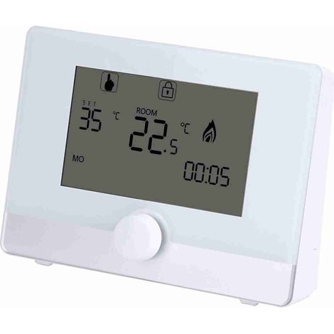 Thermostat programmable noir pour chaudière murale (1/5)