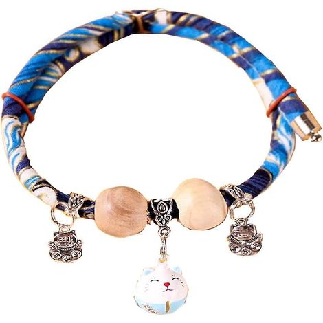 collier Pour Chat Avec Cloche,collier Pour Chat En Bois De Sapin,collier Anti-tranglement De Taille Rglable,adapt Aux Chats Et Autres Petits Anima (1/5)