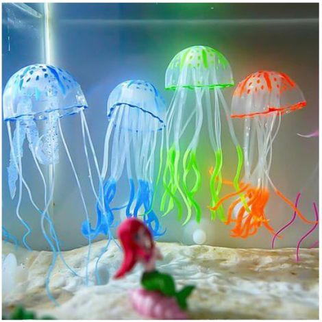6Pcs Méduse Artificielle, Méduse Silicone, Méduse Lumineuse, Méduses Artificielles, Décoration Aquarium, Décoration D'Aquarium C (1/5)