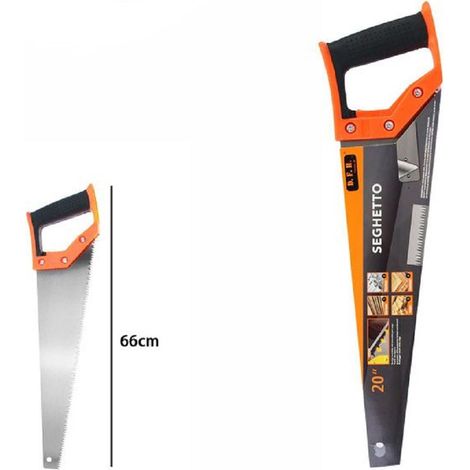TRADE SHOP - Seghetto Segaccio Per Legno 20" 66 Cm Sega A Mano Taglio Lama In Acciaio 07972 -