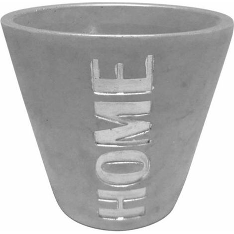 Cache Pot Effet Béton "Home" 14cm Argent