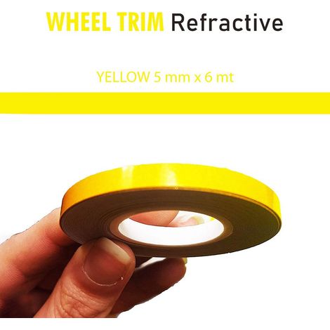Wheel Trim Rifrangente 5 mm - Dimensione: 5 MM X 6 MT - Colore: GIALLO
