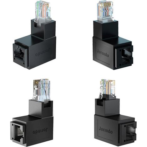 Adaptateur Ethernet RJ45 coudé à 90 degrés pour connecteur Ethernet-- (1/5)